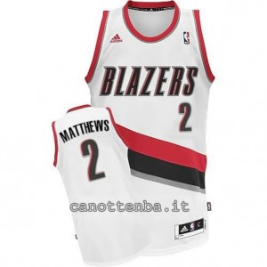 maglia wesley matthews #2 portland trail blazers revolution 30 bianca