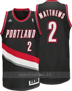 maglia wesley matthews #2 portland trail blazers revolution 30 nero