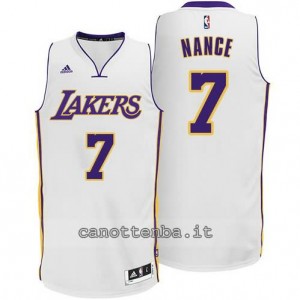 maglie larry nance #7 los angeles lakers alternato bianca