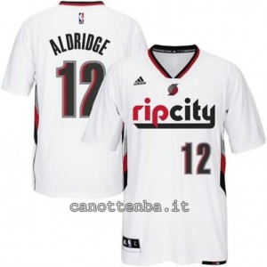 maglietta LaMarcus aldridge #12 portland trail blazers 2014-2015 bianca