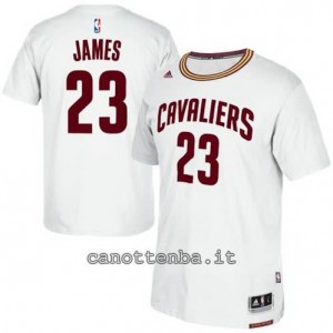 maglietta LeBron james #23 cleveland cavaliers bianca