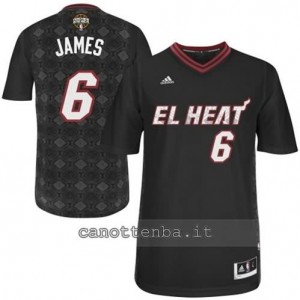 maglietta LeBron james #6 miami heat nero