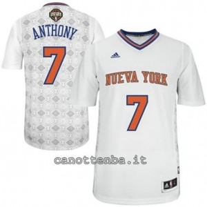 maglietta carmelo anthony #7 new york knicks 2014 bianca