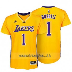 maglietta d'angelo russell #1 los angeles lakers giallo