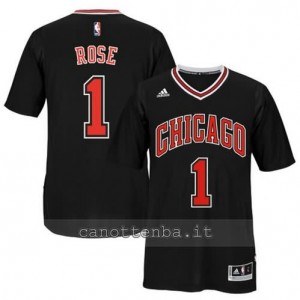 maglietta derrick rose #1 chicago bulls nero