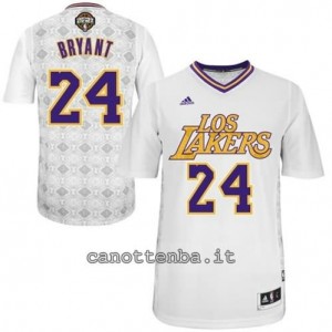 maglietta kobe bryant #24 los angeles lakers natale 2014 bianca