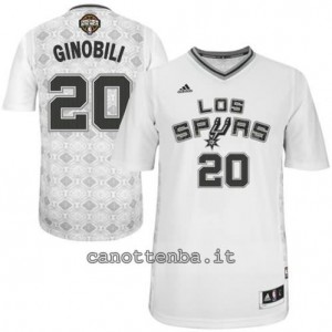 maglietta manu ginobili #20 san antonio spurs 2014 bianca