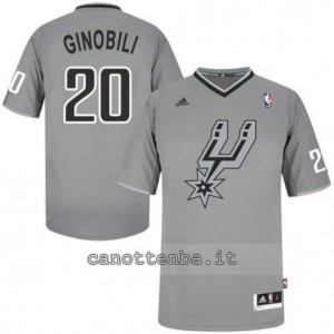 maglietta manu ginobili #20 san antonio spurs natale 2013 grigio