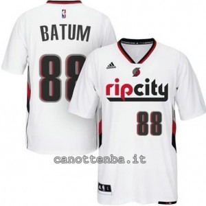 maglietta nicolas batum #88 portland trail blazers 2014-2015 bianca