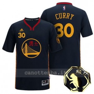 maglietta stephen curry #30 golden state warriors cinese 2016 nero