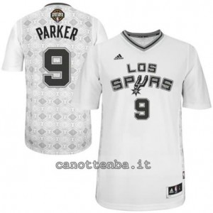 maglietta tony parker #9 san antonio spurs 2014 bianca