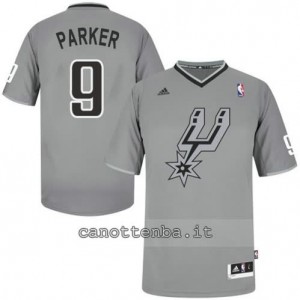 maglietta tony parker #9 san antonio spurs natale 2013 grigio